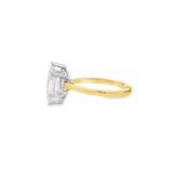 14K Yellow And White Gold Hidden Halo Marquise Diamond Engagement Ring