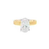 14K Yellow And White Gold Oval Diamond Engagement Ring