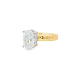 14K Yellow And White Gold Oval Diamond Engagement Ring