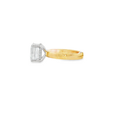 14K Yellow And White Gold Oval Diamond Engagement Ring