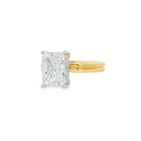 14K Yellow And White Gold Hidden Halo Radiant Diamond Engagement Ring