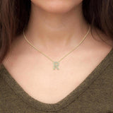 10K Yellow Gold Natural Diamonds Bubble Initial R Pendant