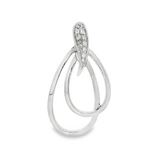 JT ESTATE 14K White Gold Natural Diamonds Free Form Pendant