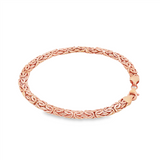 JT ESTATE 14K Rose Gold Hollow Flat Byzantine Bracelet