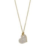 14K Yellow Gold Natural Diamonds Pavé Heart Pendant