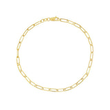 14K Gold Light Paperclip Anklet