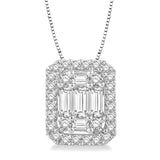14K White Gold ‘Lovebright’ Cluster Pendant Necklace