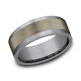 Grey Tantalum And Bronze Wired Finish 8mm Wedding Band