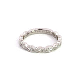 14K White Gold Vintage Natural Diamonds Band