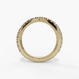 14K Yellow Gold Twist Natural Diamonds Band