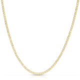 14K Yellow And White Gold 3.3mm Diamond Cut Ice Chain