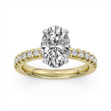 14K 14K Yellow And White Gold 2.57Ct Oval Lab Grown Diamonds Hidden Halo Engagement Ring