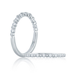 14K White Gold Bezel Set Contemporary Natural Diamonds Band