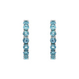 December Birthstone Sterling Silver Blue Topaz Inside Out Earrings