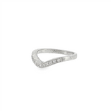 JT ESTATE 14K White Gold Curved Natural Diamonds Band