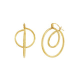 JT ESTATE 14K Yellow Gold Curlicue Hoop Earrings