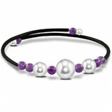 Sterling Silver 'Off The Cuff' Freshwater Pearl Rubber Bracelet