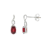 14K Yellow Gold Garnets Drop Earrings