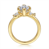14K Yellow Gold 'Cicely' Organic Marquise Natural Diamonds Engagement Ring