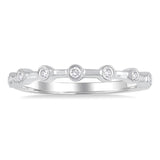14K White Gold Stackable Natural Diamonds Ring