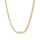 14K Yellow Gold Natural Diamonds Riviera Necklace
