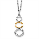 Sterling Silver Yellow Gold Tone Natural Diamonds Drop Pendant
