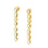 14K Yellow Gold Dangle Natural Diamonds Earrings