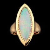 14K Yellow Gold Marquise Opal Contemporary Ring