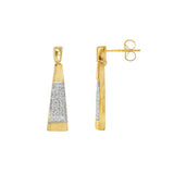 JT ESTATE 14K Yellow Gold Dangle Natural Diamonds Earrings