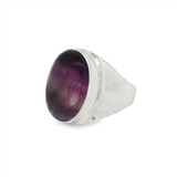 JT ESTATE Sterling Silver Amethyst Solitaire Ring