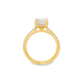 14K Yellow Gold 2.57Ct Radiant Lab Grown Diamonds Hidden Halo Engagement Ring