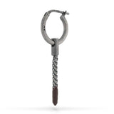 Oxidized Sterling Silver ‘Ulysses’ Short Enamel Dipped Mono Earrings
