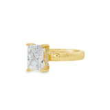 14K Yellow Gold Hidden Halo Radiant Diamond Engagement Ring