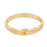 JT ESTATE 14K Yellow Gold Ridged Hinged Bangle