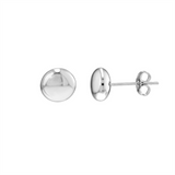 14K White Gold 7.0mm Flat Round Pebble Earrings