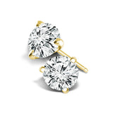 14K Yellow Gold 0.40 CTW Round Natural Diamonds Stud Earrings