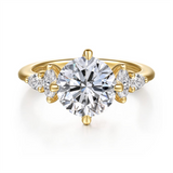 14K Yellow Gold 'Colton' Five Stone Round Natural Diamonds Engagement Ring