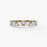 14K Yellow Gold Organic Natural Diamonds Band