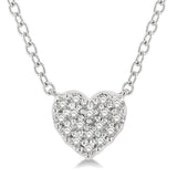 10K White Gold Natural Diamonds Heart Necklace