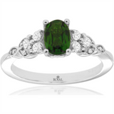 14K White Gold Oval Russalite Classic Ring