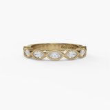 14K Yellow Gold Contemporary Natural Diamonds Band