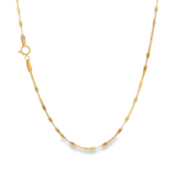 JT ESTATE 18K Yellow Gold 18 Inch Fancy Flat Link Chain