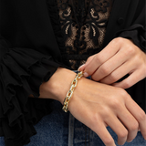 18K Yellow Gold Overlay 'Frankie' Paperclip Chain Bracelet