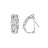 JT ESTATE 10K White Gold Three Row Natural Diamond Hoops