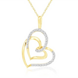 14K Yellow Gold Natural Diamonds Heart Pendant