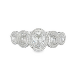 14K White Gold Contemporary Natural Diamonds Ring
