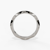 14K White Gold Scalloped Stackable Wedding Band