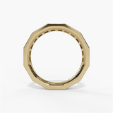 14K Yellow Gold Wide Natural Diamonds Band