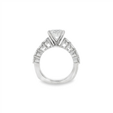18K White Gold Classic Oval Natural Diamond Engagement Ring