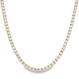 14K Yellow Gold Natural Diamonds Tennis Necklace